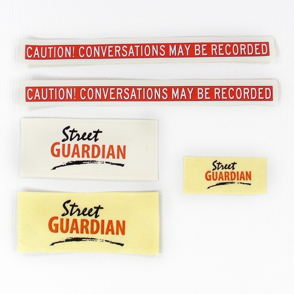 Warning- and Logo stickers "Street Guardian"